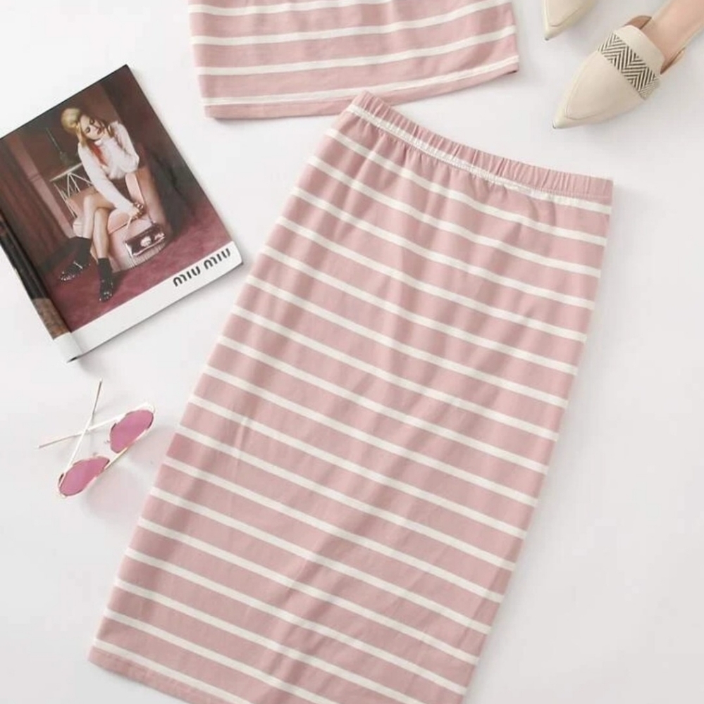 Shein Bandeau skirt set